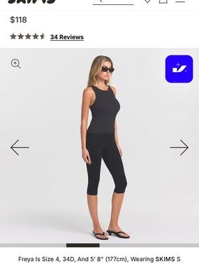 SKIMS Black Capri Leggings with High-Rise Waist